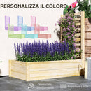 Fioriera con Traliccio per Rampicanti 115x60x110 cm con Fondo Aperto in Legno di Abete   