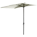 Mezzo Ombrellone da Giardino con Apertura a Manovella  Mezzaluna Beige