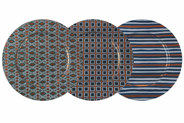 Set mit 6 Platztellern aus Metall Ø33 cm Villa d'Este Home Tivoli Geometric online