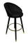 Prague Barhocker Schwarz 55x56x104 cm Holz und Schwamm Schwarz und Gold