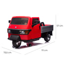 Macchina Elettrica per Bambini Licenza Piaggio Apecar 12V Rosso