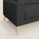 Divano 3 Posti 206x95x91 cm in Tessuto Nero