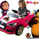 Macchina Elettrica per Bambini 6V Masha e Orso Girl Rosa