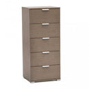 Mobiletto 5 Cassetti Rovere Grigio 45x38x103 h cm in Truciolare bilaminato Rovere grigio
