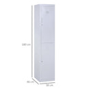 Armadietto Guardaroba in Acciaio 4 Ripiani 2 Porte con Chiusura di Sicurezza Grigio 38x46x180 cm 