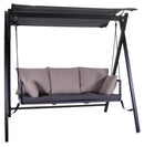 Dondolo 3 Posti da Giardino 209x133x196 cm in Metallo Delaware Nero