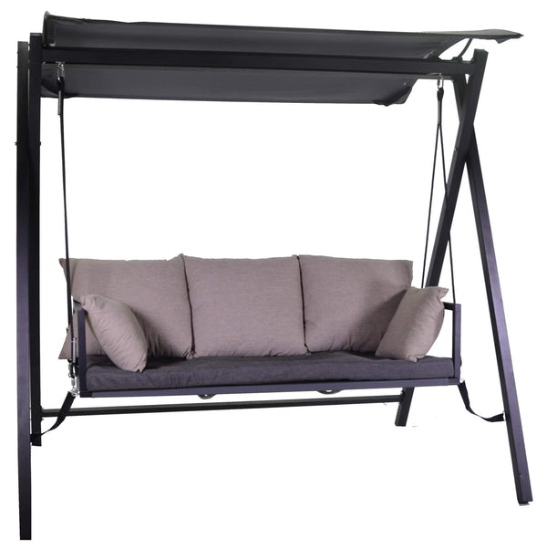 online 3-Sitzer-Gartenschaukel 209 x 133 x 196 cm in Delaware Black Metal