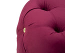 Puff Diamond Glam Bordeaux Ø45x40 cm in Ferro e MDF e Spugna e Poliestere Bordeaux e Oro