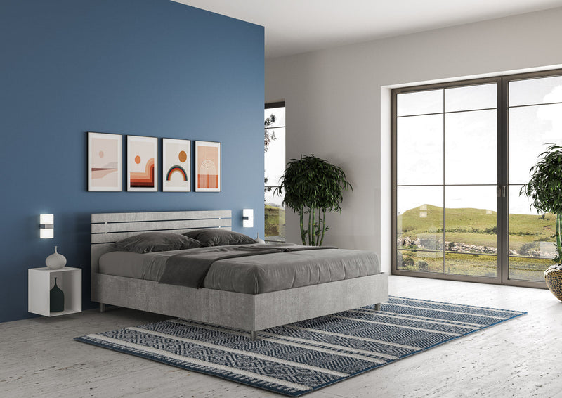 Letto Matrimoniale Testata Doghe Dritta Ankel Cemento Varie Misure