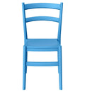 Set 4 Sedie da Giardino in Polipropilene Vandi Turchese