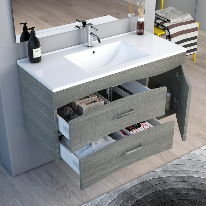 Mobile Bagno Sospeso 101cm TFT Venus Grigio Bianco