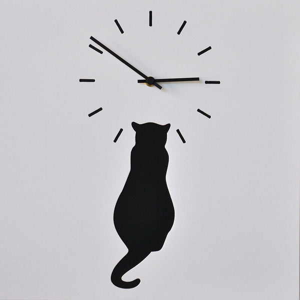 Pirondini Italia Quadratische Wanduhr 38,5X38,5Cm Weiße Katze und Schwarze Katze acquista