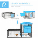 Pollaio Gabbia per Galline da Esterno 200x165,5x103 cm in Metallo Blu