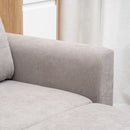 Divano Letto 3 Posti con Chaise Longue Contenitore 217x134x85 cm in Tessuto Effetto Lino Grigio