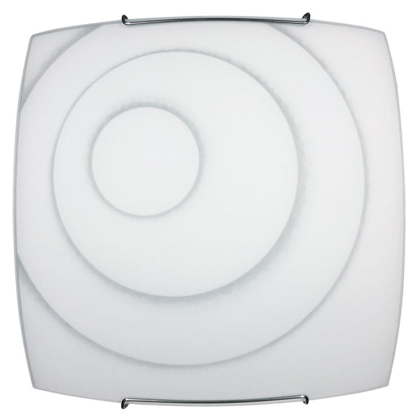 sconto Deckenleuchte 2xE27 Haken Draht Stahl Glasplatte Weiß E-Energy Klar