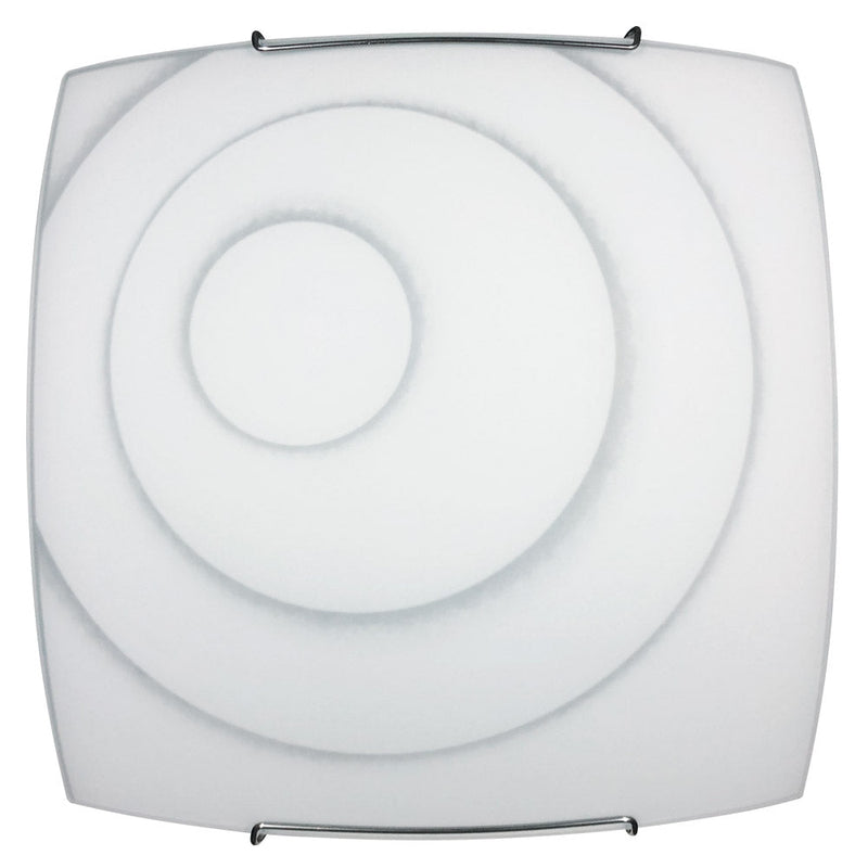 Plafoniera 2xE27 Ganci Filo Acciaio Vetro Lastra Bianco E-Energy Chiara