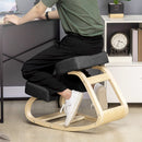 Sedia Ergonomica con Inginocchiatoio 51x69x58 cm in Betulla e Poliestere Nero  