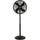 Ventilatore a Piantana 4 Pale Ø 40 cm 50W in Acciaio Laminato e Alluminio Nero
