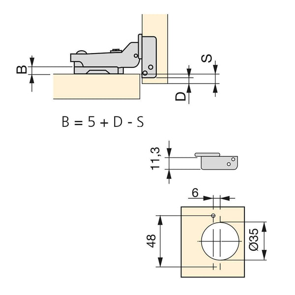 X91 Schalenscharnier mit Soft Closing 105º Öffnung Emuca Nickel Schraubsockel sconto