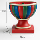 Base Albero di Natale a Calice 32 cm Universale in Resina Rosso Verde e Blu      