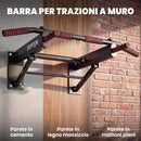 Barra per Trazioni da Parete Pieghevole 98x65x31 cm con Capacità fino a 120 kg in Acciaio Nero      