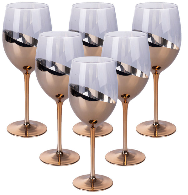 Set mit 6 schicken Bechern in Villa d'Este Home Tivoli Transparent und Bronzeglas online