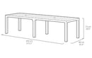 Tavolo Doppio da Giardino 295x90x74,5 cm in Resina Keter Kulie Double Antracite