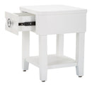 Comodino Shine 45x54x40 cm in Legno MDF e Metallo Bianco