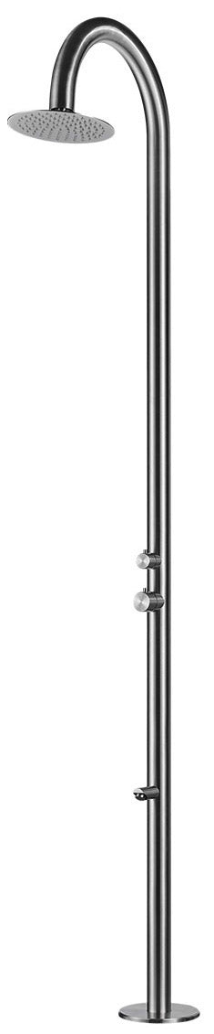 Gartendusche 243,9 x 25 x 54,5 cm mit Sined Palau Inox Duschkopf und Mischer und Fußwascher online