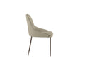 Set 4 Sedie Ginevra 54x63x89 cm in Tessuto Easy-Clean Gambe in Metallo Bronzo Beige      