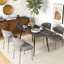 Tavolo da Pranzo Allungabile per 6-8 Persone 120-160x75cm con Piano Effetto Legno in MDF Gambe in Acciao Grigio      