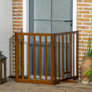 Cancellino per Cani  Pieghevole 181x35x76 cm in Legno di Pino Marrone Scuro