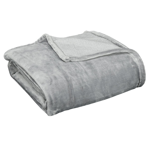 acquista Coperta Plaid Dubleface 203x152x0,5 cm in Flanella 330 GSM Grigio