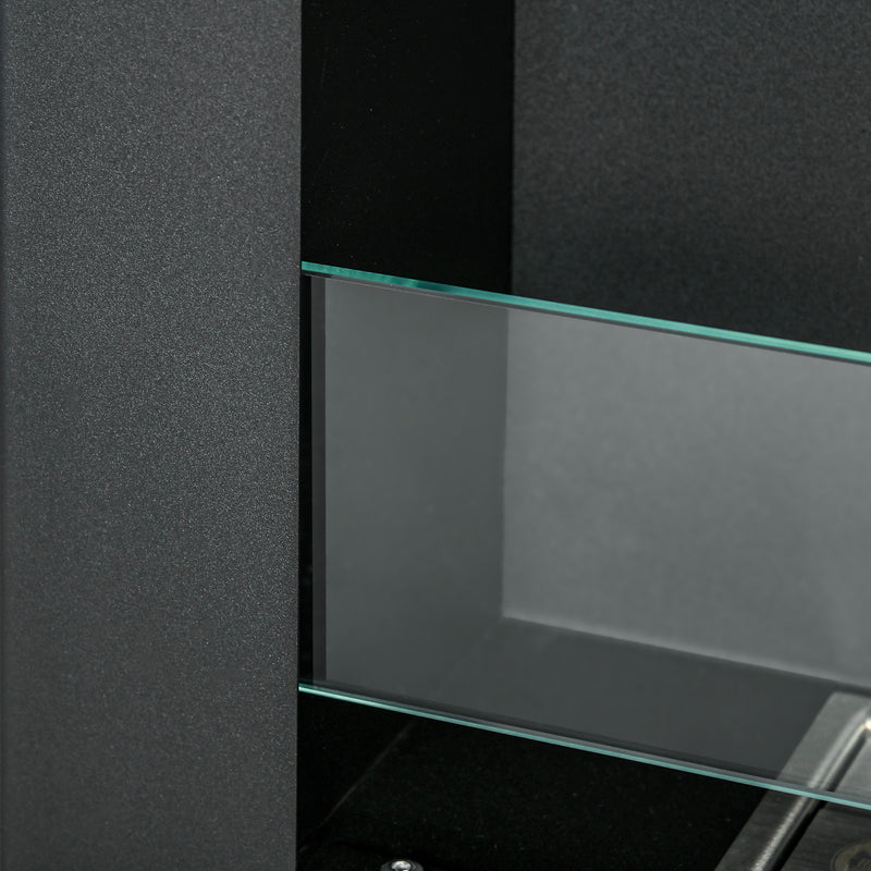 Camino a Bioetanolo da Incasso 90x15x40 cm 2 Bruciatori da 0,85L in Acciaio Inox Nero 