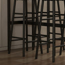 Set Tavolo Alto Rettangolare con Sgabelli in MDF e Acciaio Nero e Marrone