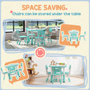 Set Tavolo con 4 Sedie per Bambini Altezza Regolabile Verde  