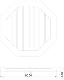 Piatto Doccia Ottagonale da Esterno Giardino 80 cm con Listelli di Legno Arkema Bianco-4