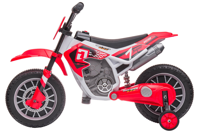 Moto Elettrica per Bambini 12V Motocross Rosso-3