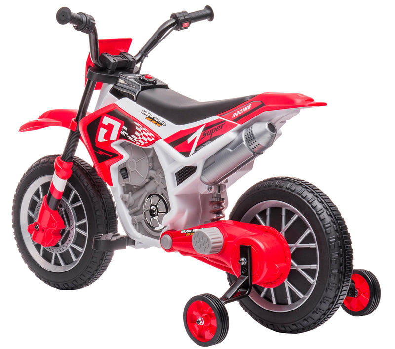 Moto Elettrica per Bambini 12V Motocross Rosso-4