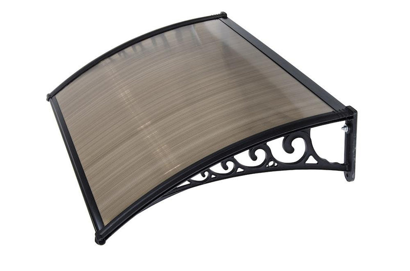 Pensilina Tettoia Modulabile Policarbonato Alveolare Nero Fumè 120X100cm Bertozzi Naxos