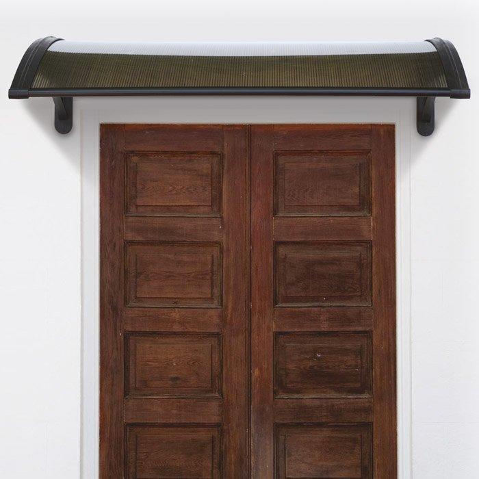 Pensilina Tettoia Modulabile Policarbonato Alveolare Nero Fumè 120X100cm Bertozzi Naxos