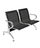Panca per Sala d'Attesa 2 Posti in Acciaio Nero