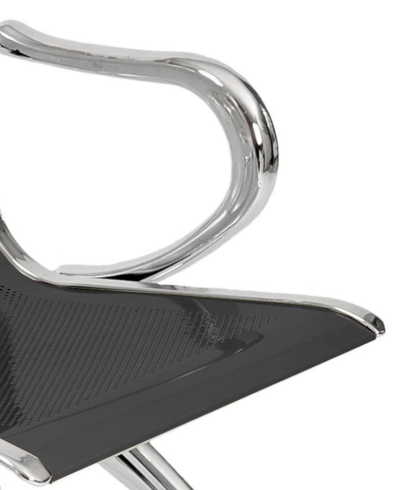 Panca per Sala d'Attesa 2 Posti in Acciaio Nero