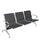Wartezimmerbank 3 Sitze aus schwarzem Stahl