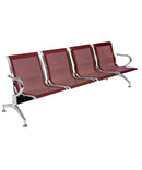 Panca per Sala d'Attesa 4 Posti in Acciaio Rosso