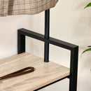 Appendiabiti Panchina per Ingresso 91x30x158 cm con Scarpiera in Legno e Metallo Nero
