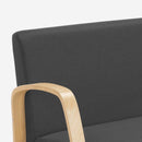 Divano 2 Posti 112x70x80 cm in Legno e Tessuto Grigio Scuro