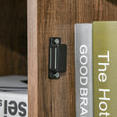 Armadietto 3 Ripiani 1 Anta in Metallo 80x35x82 cm in Legno truciolare Marrone e Grigio