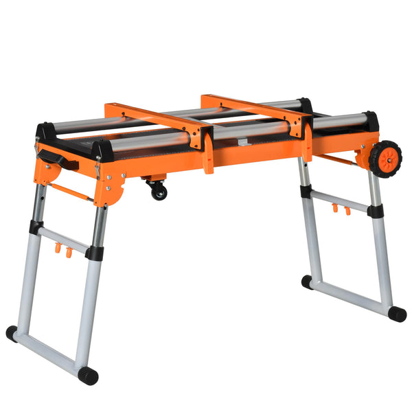 Klappbare 5-in-1-Werkbank 131 x 55,5 x 86 cm aus Metall und orangefarbenem Aluminium online