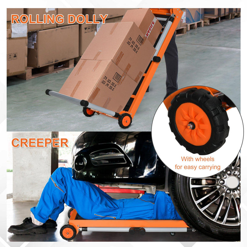 Banco di Lavoro Pieghevole 5 in 1 131x55,5x86 cm in Metallo e Alluminio Arancione